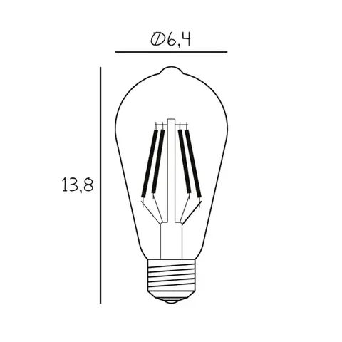 Stmívatelné LED žárovky DESIGN BY US Vintage LED žárovka, E27, 3,5 W, 2 200 K, čirá, stmívatelná