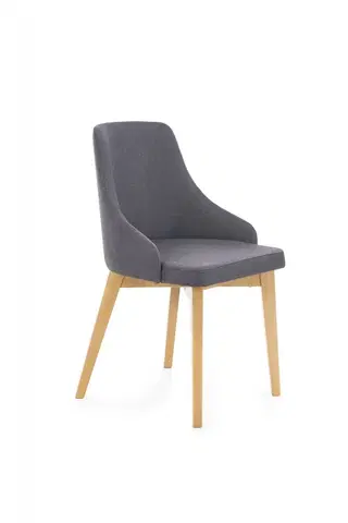 Židle Jídelní židle TOLEDO Halmar Dub medový / tmavě šedá (INARI 95)