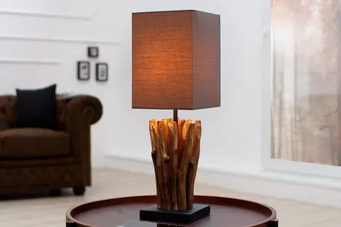 Designové a luxusní noční lampy do ložnice Estila Designová hnědá lampa Euphoria 45cm