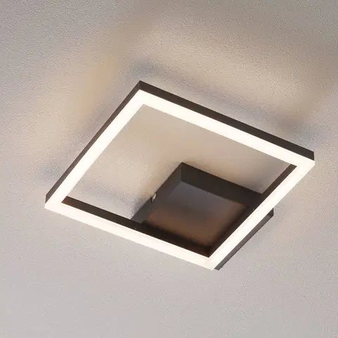 Stropní svítidla Fabas Luce LED stropní světlo Bard 27x27 cm, antracit