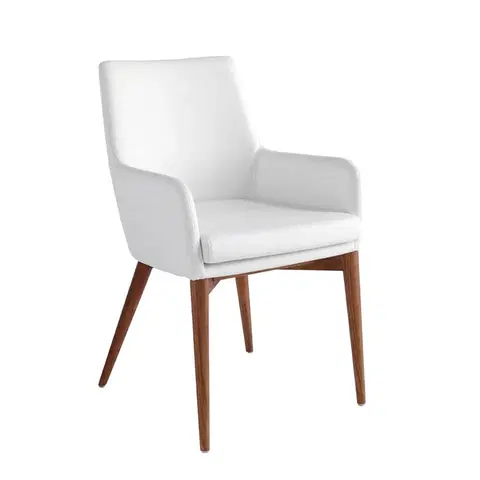 Luxusní jídelní židle Estila Moderní jídelní židle Vita Naturale kožená s opěrkami 88cm