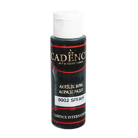Hračky CADENCE - Akrylová barva CADENCE Premium, černá, 70 ml