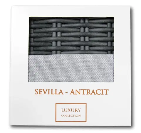 Vzorky luxusních setů z umělého ratanu DEOKORK Vzorky sestavy Sevilla antracit