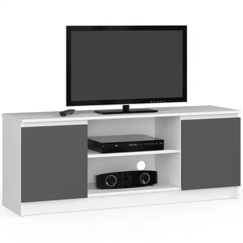 TV stolky Ak furniture TV stolek Beron 140 cm bílý/grafit šedý