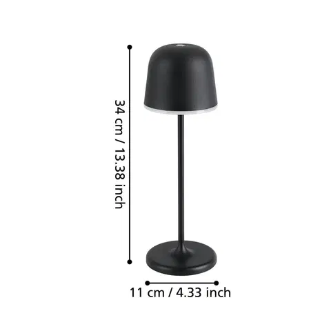 Venkovní osvětlení terasy EGLO LED stolní lampa Mannera s baterií, černá