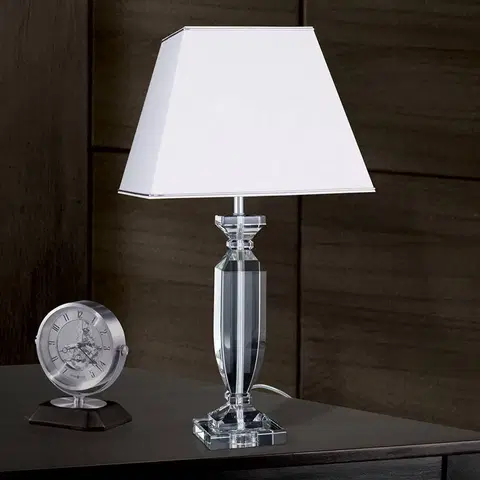 Stolní lampy Orion Stolní lampa Pokal s křišťálem chrom/bílá