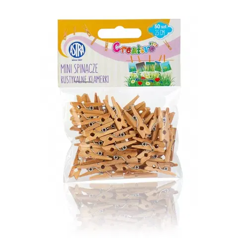 Hračky ASTRA - 3ks - Dřevěné mini kolíčky, 2,5cm, přírodní, 50ks, 335119025