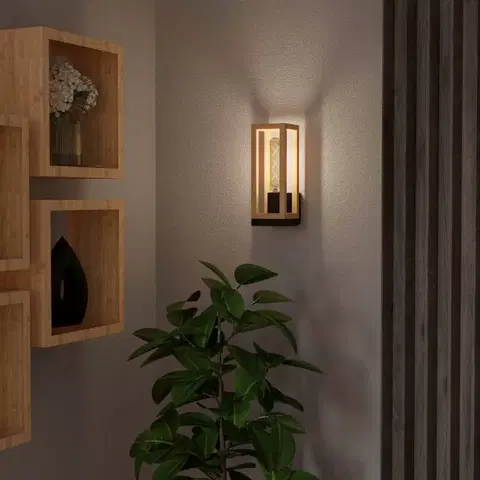 Nástěnná svítidla EGLO EGLO Nafferton nástěnné světlo ze dřeva
