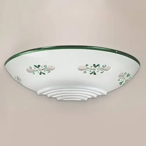 Nástěnná svítidla Cremasco Nástěnné světlo Bassano z keramiky přilehlé zelené
