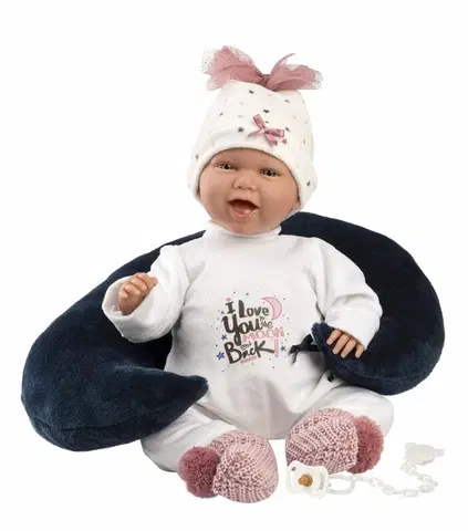 Hračky panenky LLORENS - 74050 NEW BORN - realistická panenka miminko se zvuky a měkkým látkovým tělem - 42