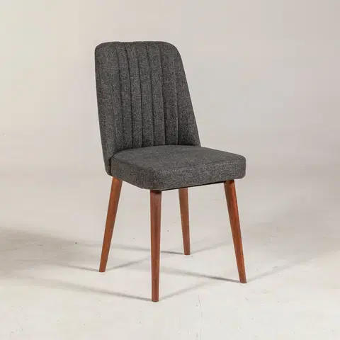Židle Hanah Home Jídelní židle VINA tmavě šedá/walnut