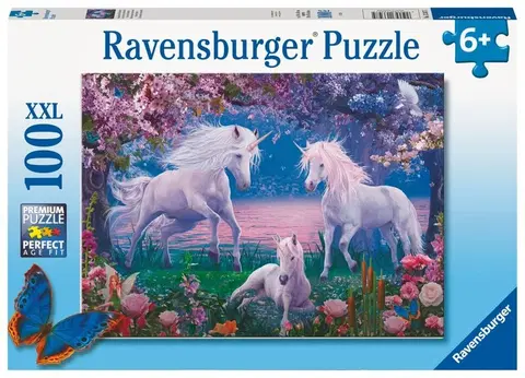 Hračky puzzle RAVENSBURGER - Překrásní jednorožci 100 dílků