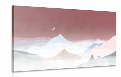 Obrazy hory Obraz pastelová noc