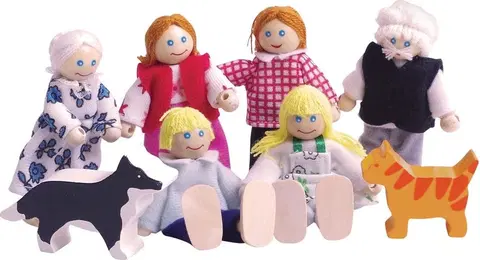 Domečky pro panenky Bigjigs Toys Set rodinky do domečku Figura vícebarevný