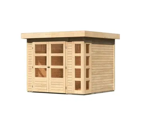 Dřevěné plastové domky Dřevěný zahradní domek KERKO 3 Lanitplast Přírodní dřevo