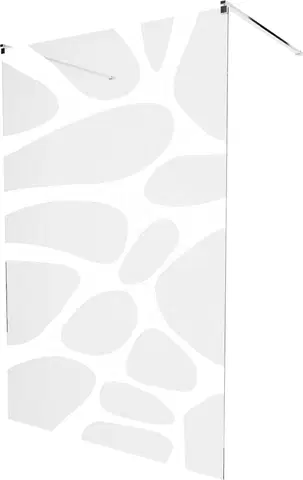 Sprchové zástěny MEXEN/S KIOTO samostatně stojící sprchová zástěna 100 x 200, transparent/bílá vzor 8 mm, chrom 800-100-002-01-97