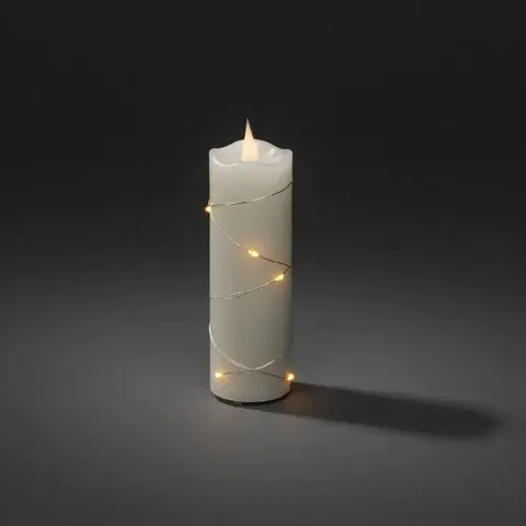 LED svíčky Konstsmide Christmas LED vosková svíčka krémová barva jantarová 15,2 cm