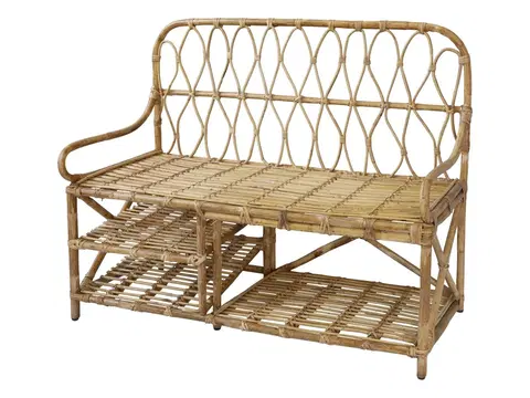 Zahradní ratanový nábytek Přírodní ratanová lavice Bannia - 116*51*93 cm  Chic Antique 41060400 (41604-00)