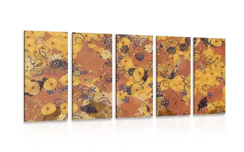 Abstraktní obrazy 5-dílný obraz abstrakce inspirovaná G. Klimtem