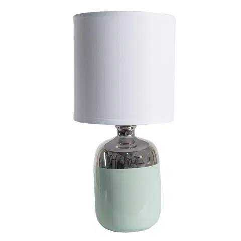 Lampy Stolní lampa s keramickou nohou a bílým stínidlem - Ø 15*33 cm E27/max 1*60W Clayre & Eef 6LMC0071