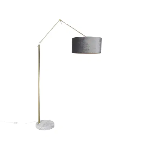 Stojaci lampy Moderní stojací lampa zlaté sametové odstín šedé 50 cm - Redakce