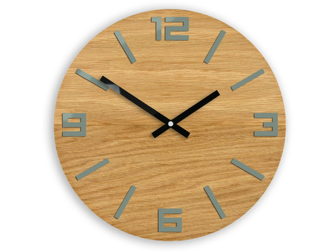 Hodiny ModernClock Nástěnné hodiny Arabic Wood hnědo-šedé
