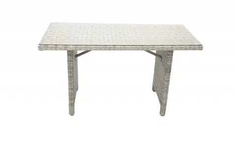 Zahradní stolky DEOKORK Ratanový stůl 140 x 80 cm SEVILLA (šedá)