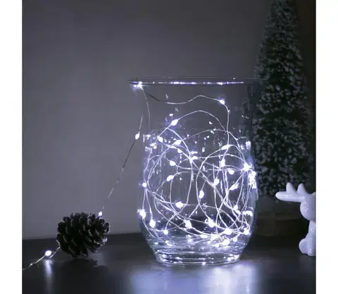 Vánoční dekorace  LED Vánoční řetěz 50xLED/3xAA 5,25m studená bílá 