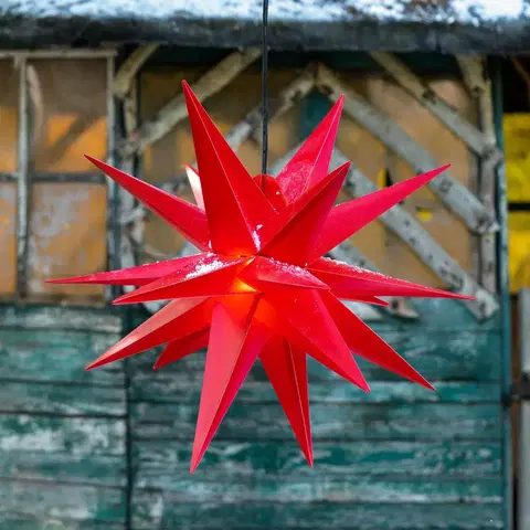 Vánoční světelná hvězda STERNTALER 18cípá XL plastová hvězda venkovní - červená
