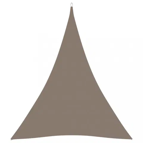 Stínící textilie Stínící plachta trojúhelníková 3 x 4 x 4 m oxfordská látka Dekorhome Šedohnědá taupe