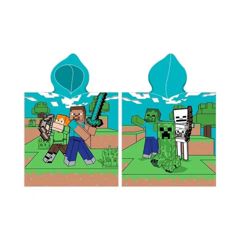 Ručníky Carbotex Dětské pončo Minecraft Time to Mine, 50 x 115 cm
