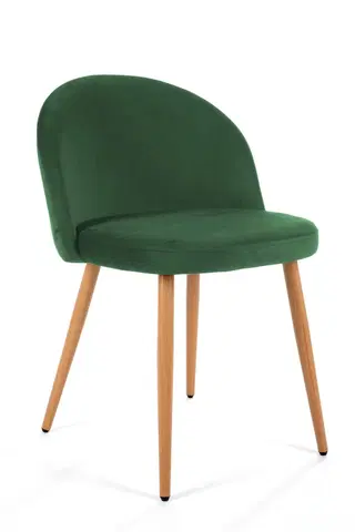 Židle Ak furniture Sametová čalouněná židle Gera zelená
