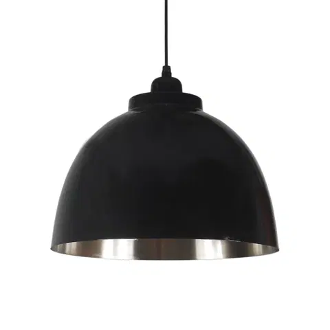 Svítidla Černé závěsné kovové světlo Capri - Ø 32*22 cm Collectione 8502211543250
