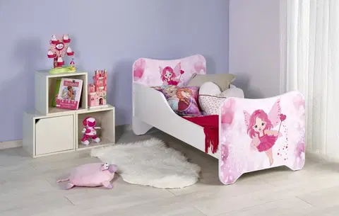 Dětské postýlky HALMAR Dětská postel Happy Fairy bílo/růžová