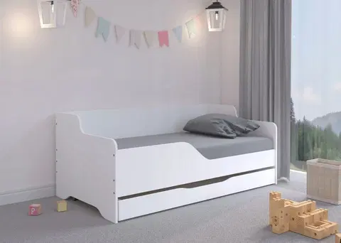 Dětské postele Univerzální dětská postel 160 x 80 cm v luxusní bílé barvě