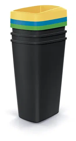 Odpadkové koše Prosperplast Sada odpadkových košů COMPACTO 3x45 L černá