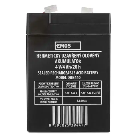 Akumulátory EMOS Bezúdržbový olověný akumulátor DHB440 pro svítilny P2306-7 1201001800