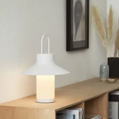 Venkovní osvětlení terasy LOOM DESIGN LOOM DESIGN LED dobíjecí stolní lampa Shadow Large, bílá, IP65