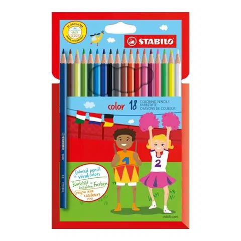 Hračky STABILO - Barevné tužky, šest-hranné, STABILO, 18 různých barev