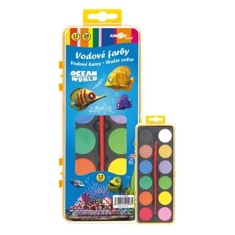 Hračky JUNIOR - Barvy vodové TY-10812,12 barevné 28mm