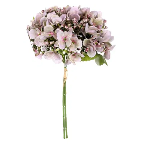 Květiny Umělý puget hortenzií, 20 x 35 x 20 cm, sv. fialová