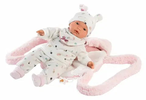 Hračky panenky LLORENS - 38946 JOELLE - realistická panenka se zvuky a měkkým látkovým tělem - 38 cm