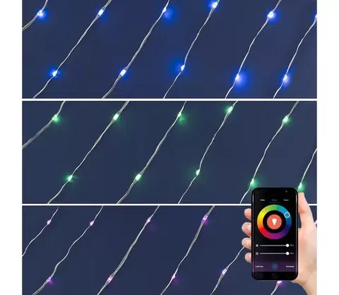 Vánoční dekorace  LED RGB Vánoční stmívatelný řetěz 200xLED/29 funkcí 20,4m 