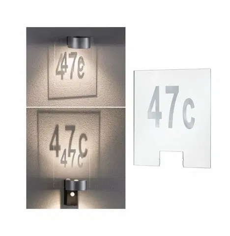 Venkovní příslušenství Paulmann domovní číslo pro dům nástěnné svítidlo Cone čirá/stříbrná 796.74 P 79674