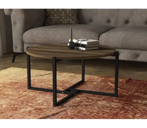 Konferenční stoly  Konferenční stolek NOCE 36,3x68 cm hnědá/černá 