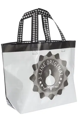 Nákupní tašky a košíky Bílo - černá plastová taška J-line - 58*40*18cm J-Line by Jolipa 61410