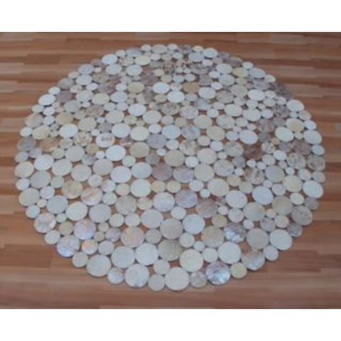 Kožené koberce KARE Design Kusový koberec Circle - béžový, Ø250cm