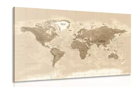 Obrazy mapy Obraz nádherná vintage mapa světa