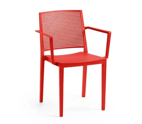 Jídelní sety Jídelní židle GRID ARMCHAIR Rojaplast Červená