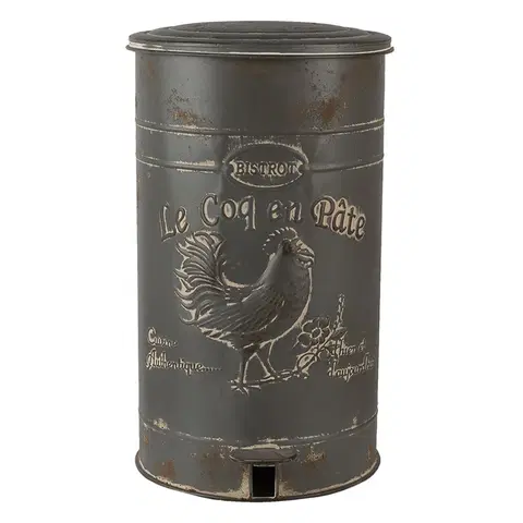 Odpadkové koše Vintage odpadkový koš Le Coq en Pate - Ø 27*45 cm Clayre & Eef 6Y4244